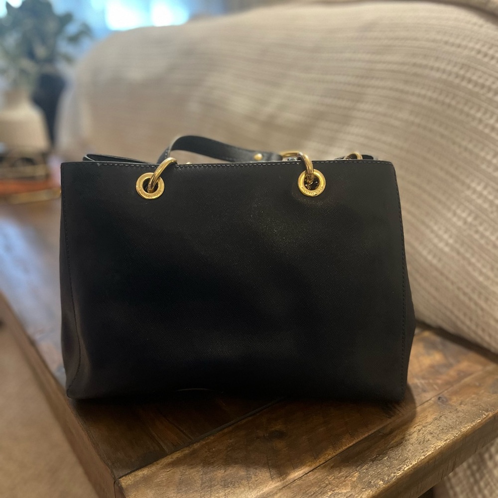 KORS Michael Kors Navy Blue Bag with Gold Hardware